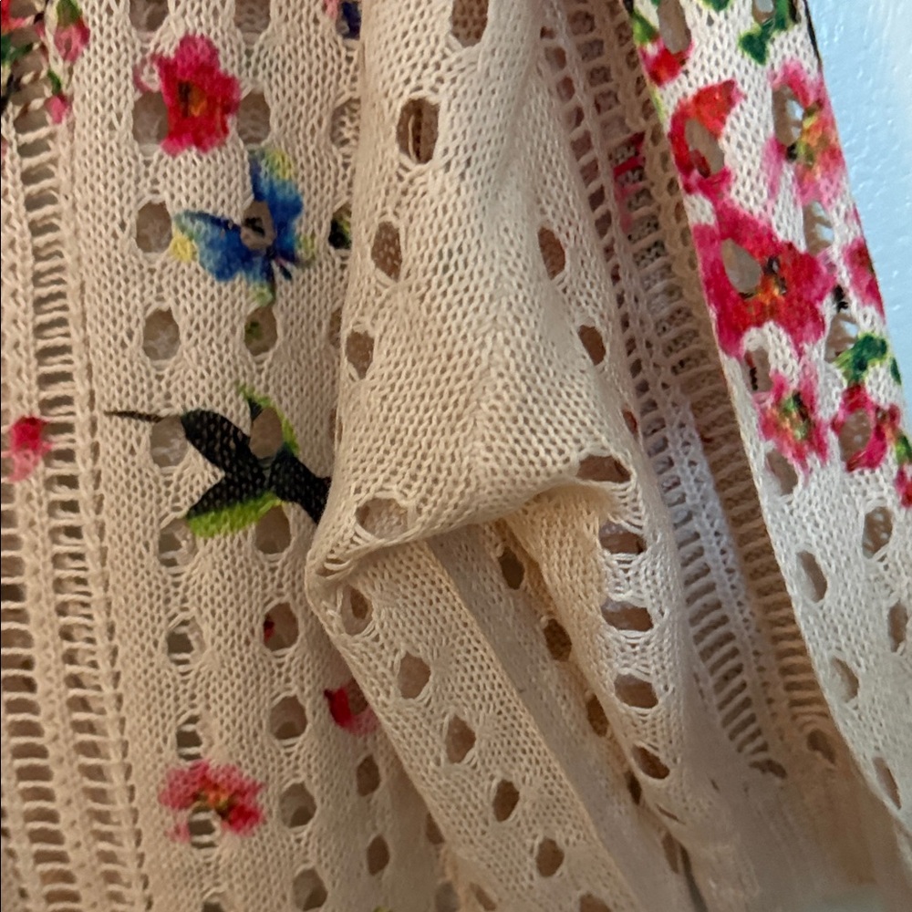 Floral Embroidered Women's Cardigan - Cream - Picture 4 of 7
